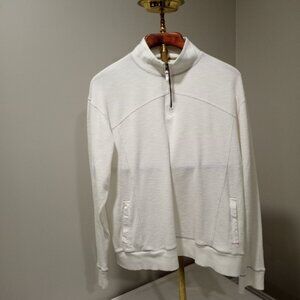 NO LABEL CREAM 1/4 ZIP LONG SLEEVE T-SHIRT MENS SIZE XXL
